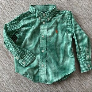 Ralph Lauren Kids Green Plaid Button-Down Shirt